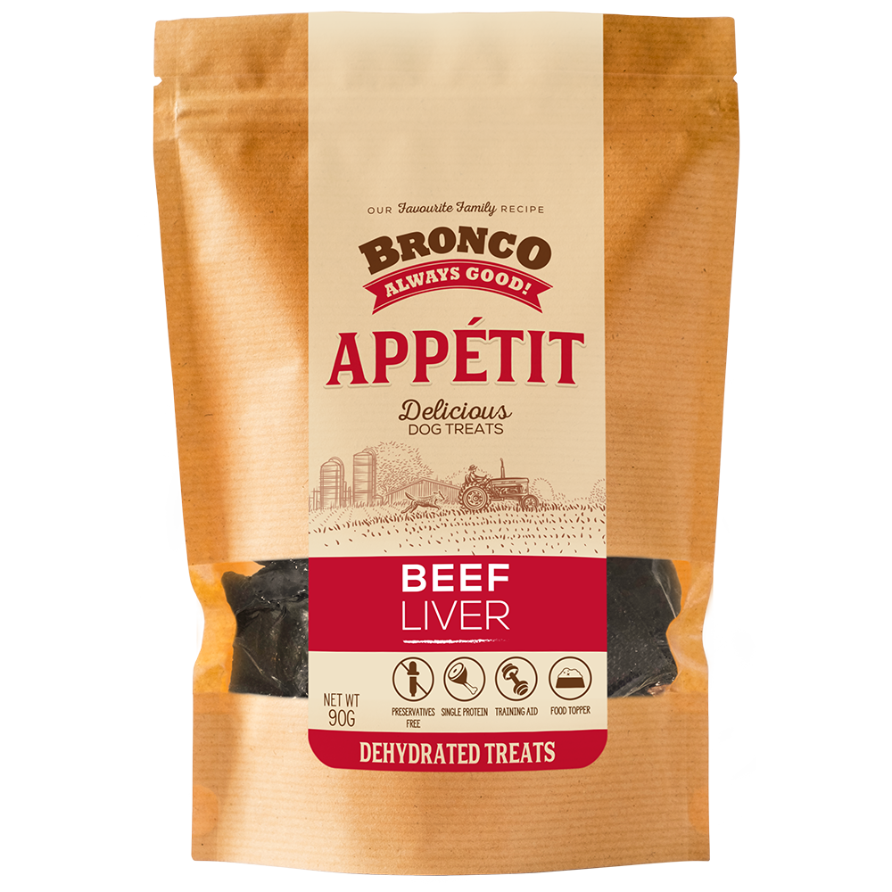 $4 OFF: Bronco Appetit Beef Liver Dehydrated Dog Treats 90g