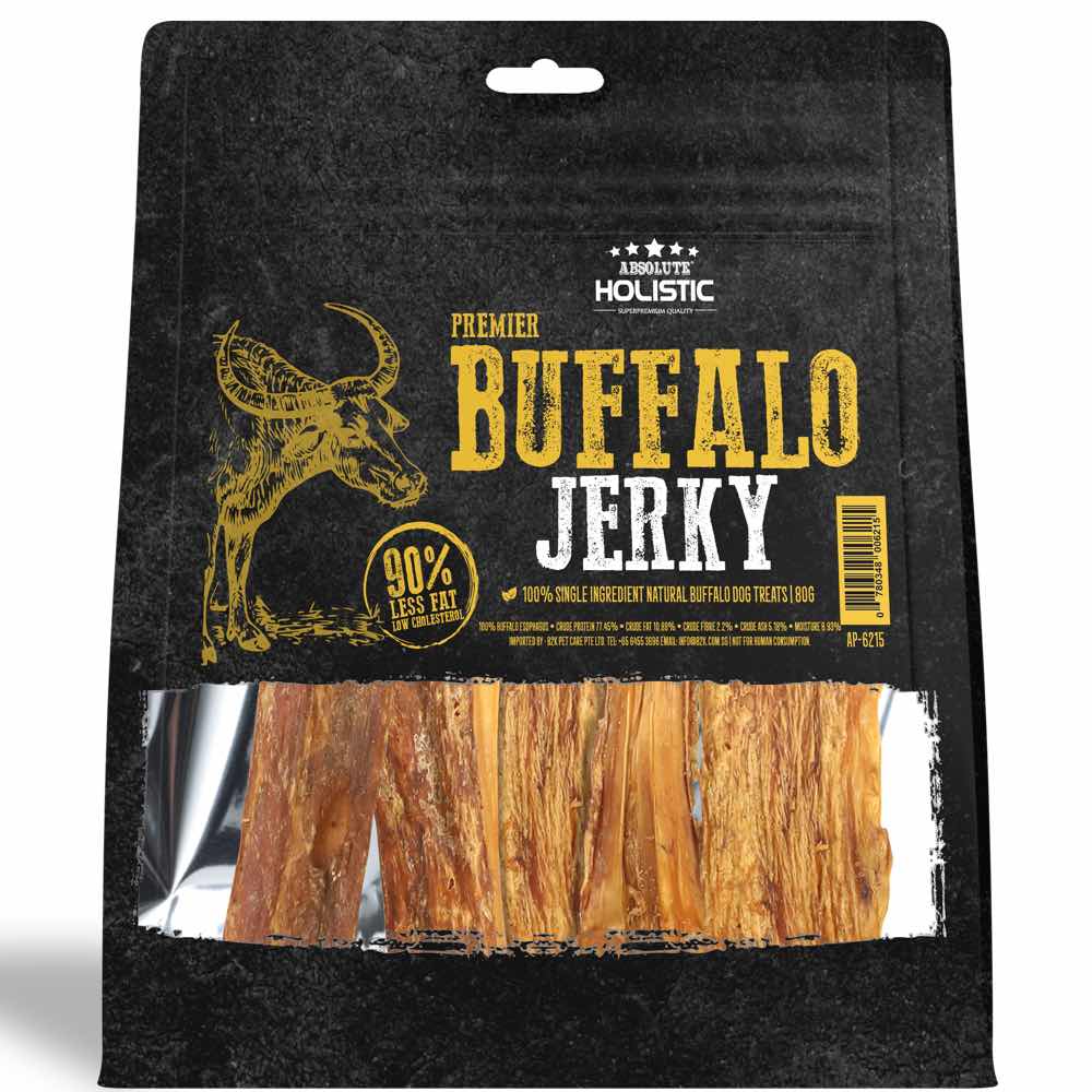 Absolute Holistic Premier Buffalo Jerky Grain-Free Dog Chews
