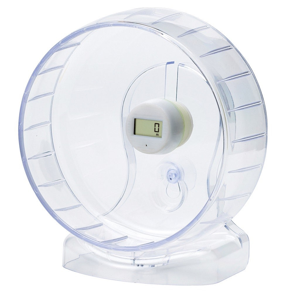 Marukan Clean & Clear Hamster Wheel With Running Meter (17cm)