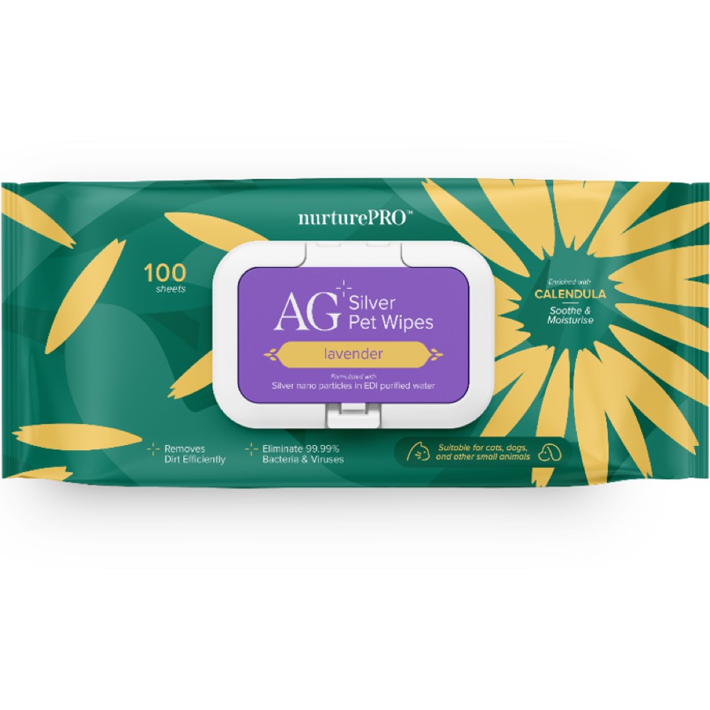 20% OFF: Nurture Pro AG+ Silver Pet Wipes (Lavender) 100ct