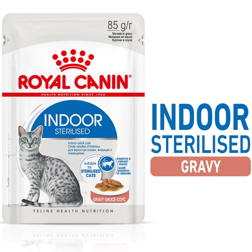 Royal Canin Indoor in GRAVY Adult Pouch Cat Food 85g x 12