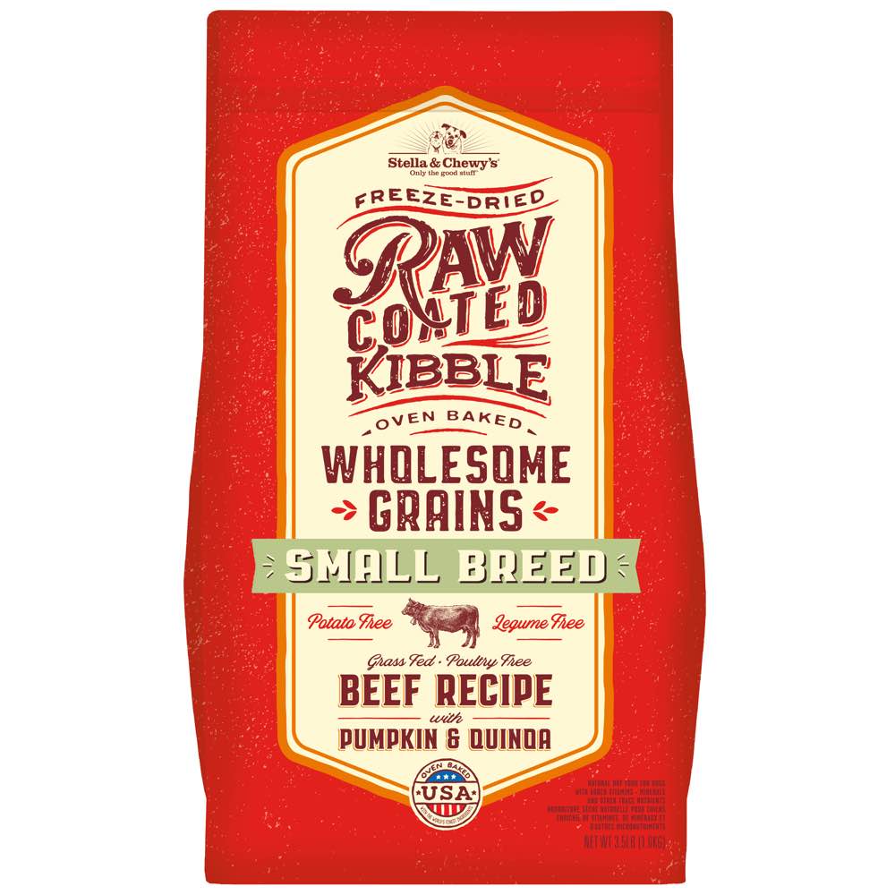 'FREE DENTAL TREATS w 10lb': Stella & Chewy??s Freeze-Dried Raw Coated Kibble Wholesome Grains Beef Small Breed Dry Dog Food