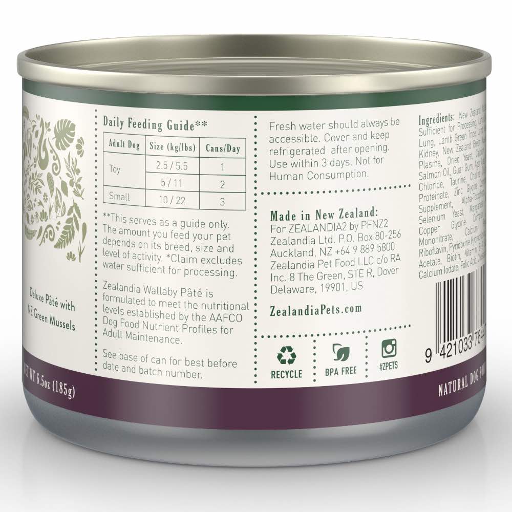 30% OFF: Zealandia Wild Wallaby Canned DOG Food 185g
